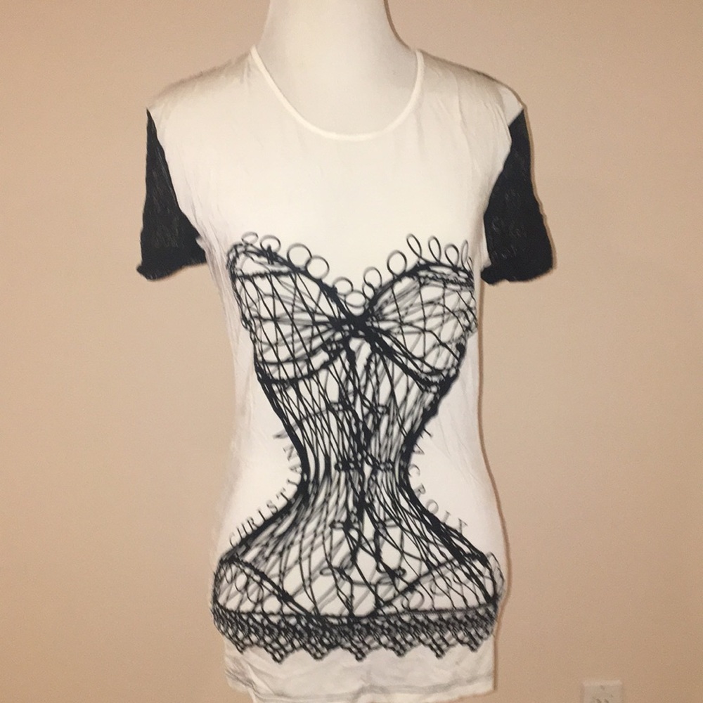 Vintage Christian Lacroix top with lace back